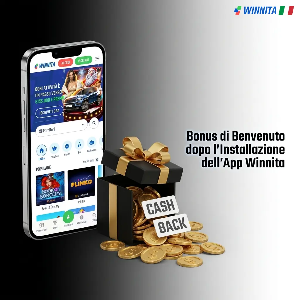 Bonus di benvenuto Winnita: fino a 3.000 EUR, 450 free spin e bonus scommesse sportive sull'app mobile