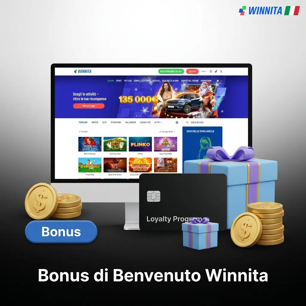 Bonus di benvenuto Winnita: fino a 3.000 EUR e 450 giri gratuiti sui primi quattro depositi