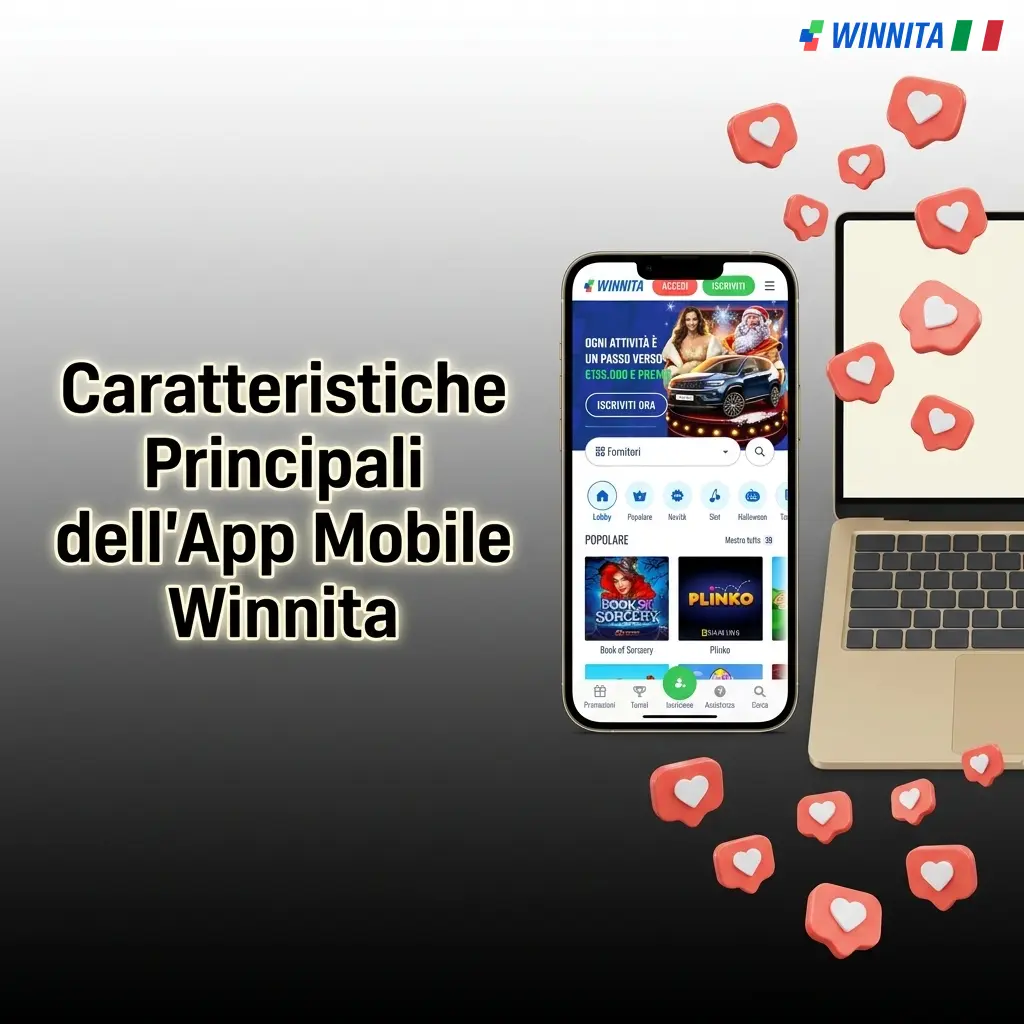 App mobile Winnita: bonus, slot, scommesse live, pagamenti italiani e sicurezza avanzata in un'unica piattaforma