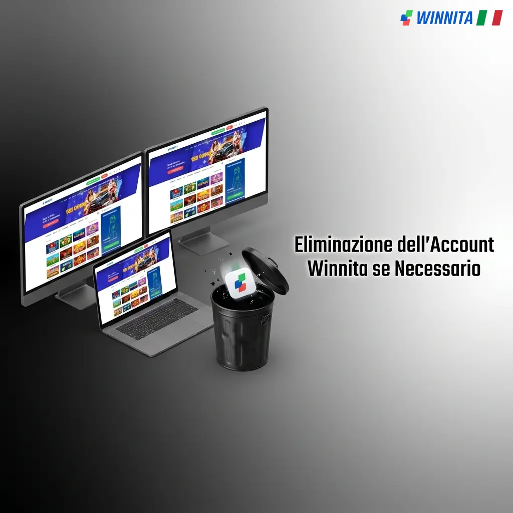 Guida eliminazione account Winnita: chiusura tramite impostazioni o supporto live chat, con conferma identità via email