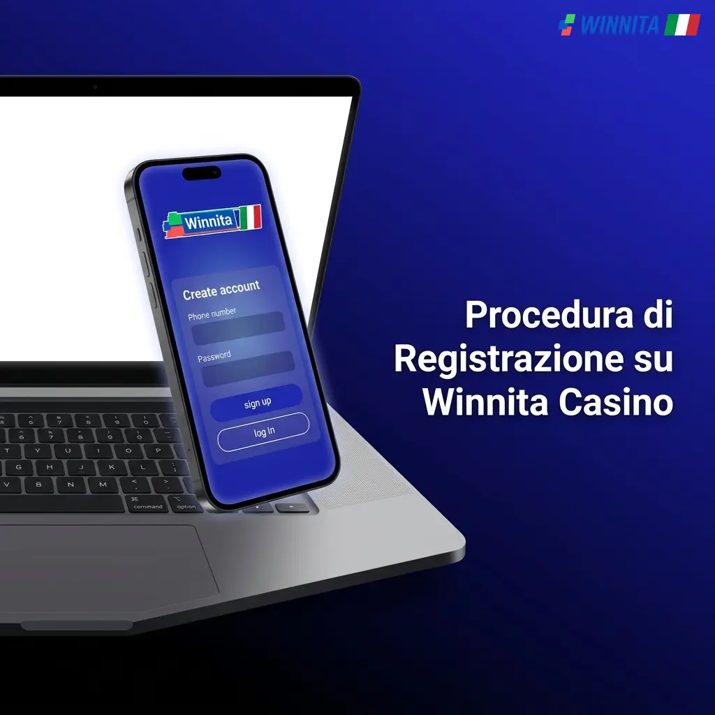 Procedura di registrazione su Winnita Casino con bonus benvenuto fino a €3.000 e 450 Free Spin