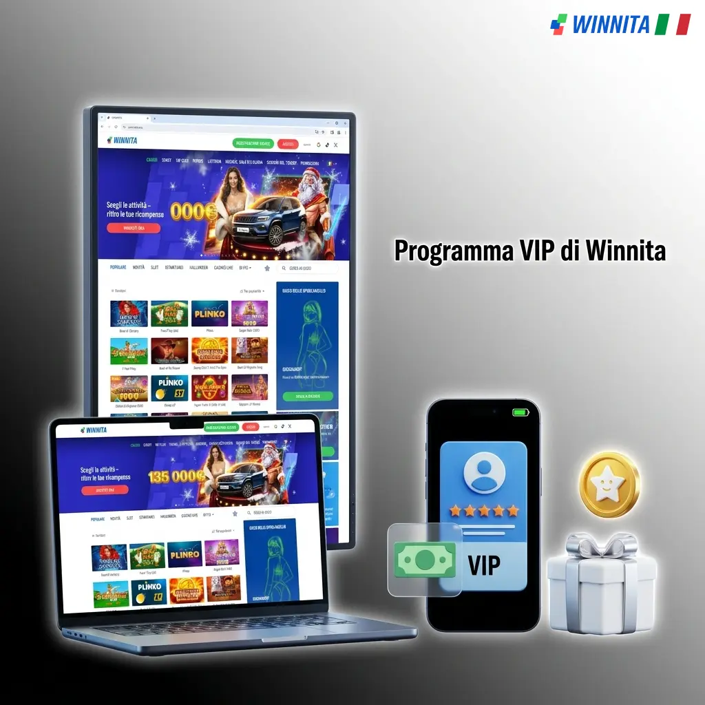 Programma VIP Winnita con livelli Bronze, Silver, Gold e Platinum: privilegi esclusivi, cashback e bonus fedeltà
