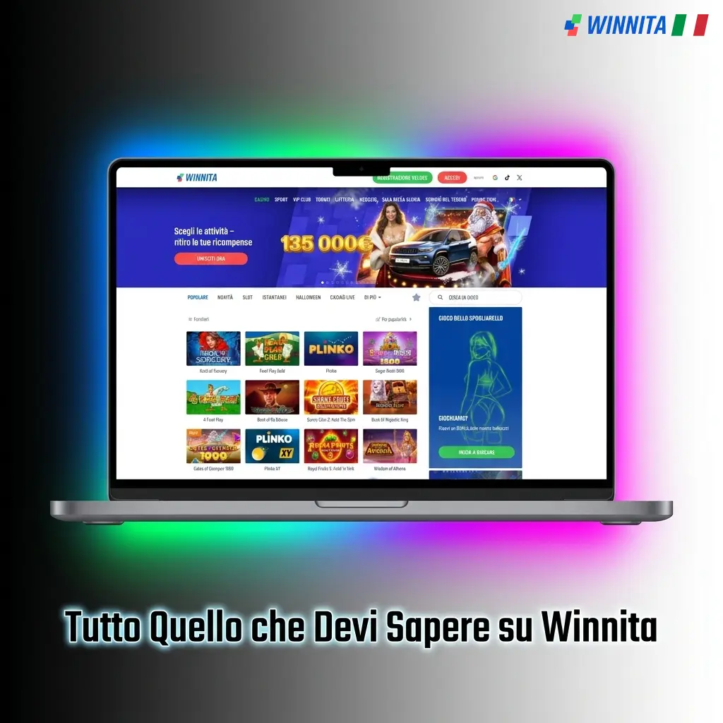Winnita piattaforma scommesse italiana: sicurezza SSL, app mobile Android iOS, sport e casinò online