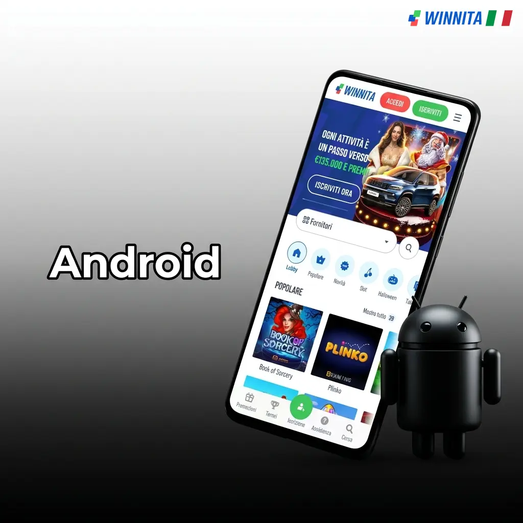 App Winnita per Android: scarica l'APK, installa e accedi per giocare su dispositivi Android 5.0+