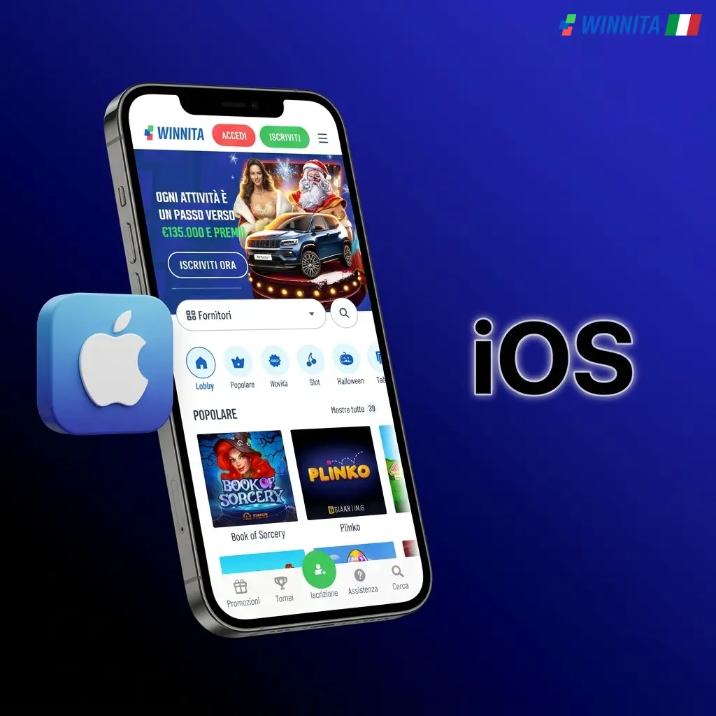 Icona Apple iOS per accedere a Winnita Casino tramite Safari su iPhone e iPad con iOS 13 o superiore
