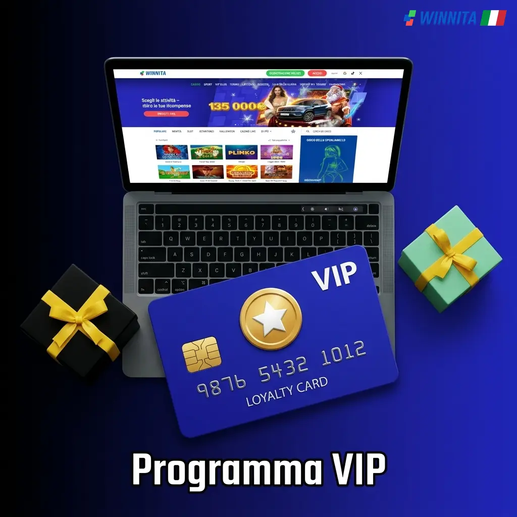 Programma VIP Winnita Casino con livelli Bronze, Silver, Gold, Platinum e Diamond per giocatori fedeli
