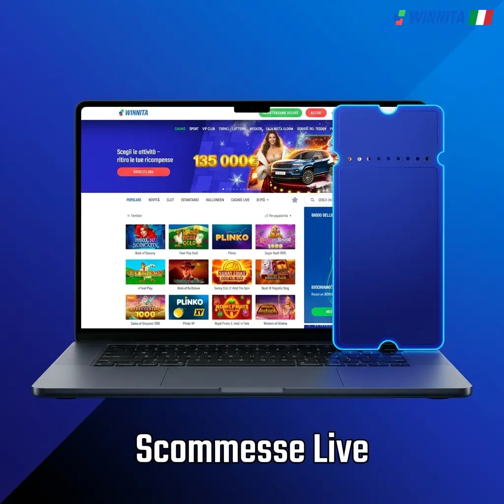 Scommesse live su Winnita Casino con quote in tempo reale su calcio, tennis, basket e eSport per italiani
