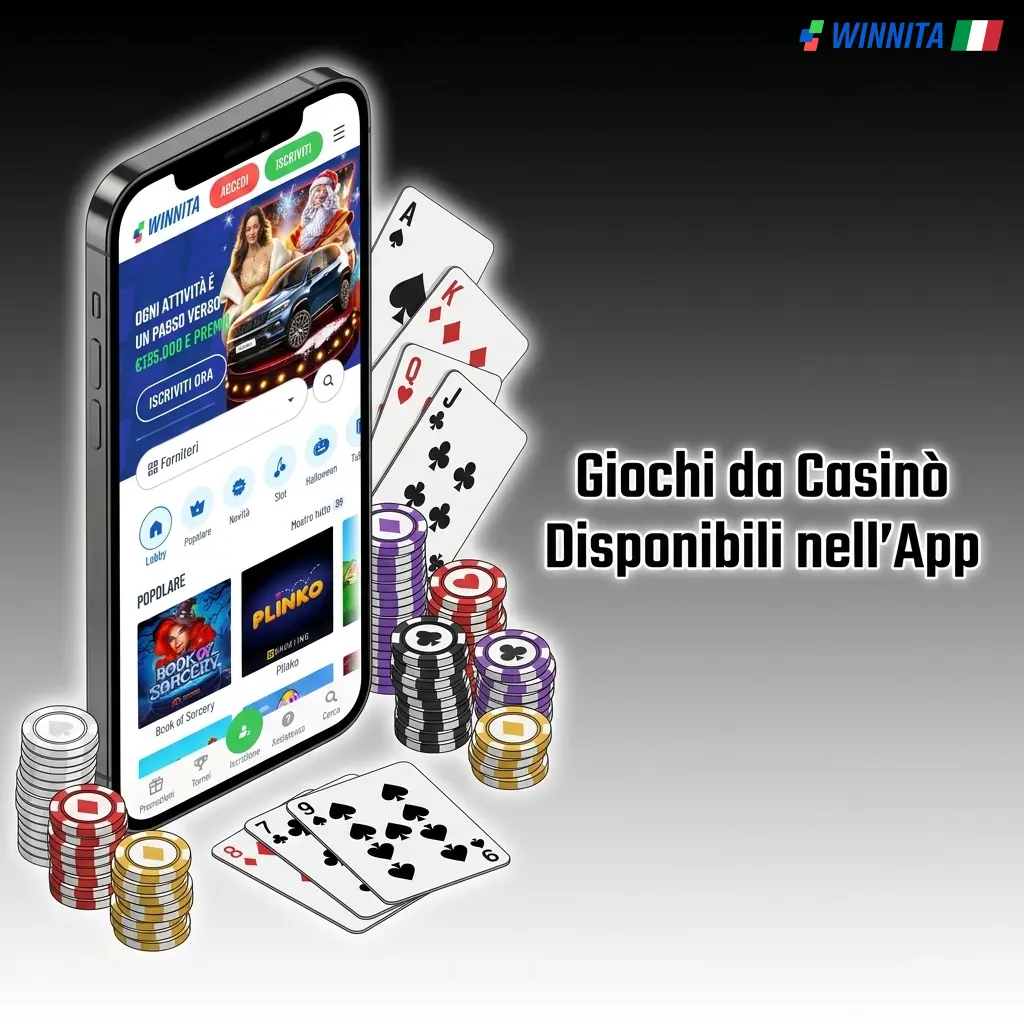 Giochi da casinò su app Winnita: slot, roulette, blackjack e live con provider come Pragmatic Play ed Evolution Gaming