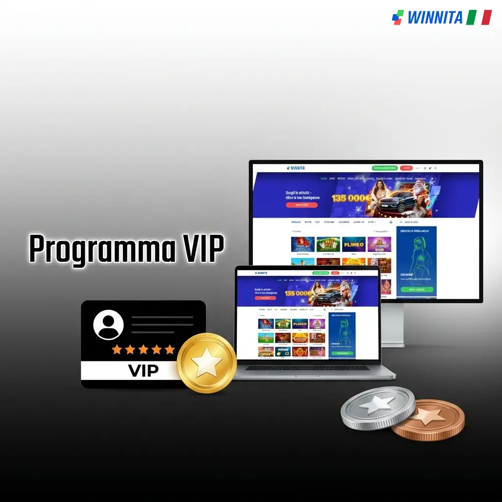 Programma VIP Winnita con livelli progressivi: Base, Argento, Oro, Platino e Diamante per premi esclusivi